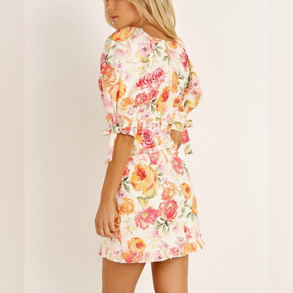 Floral Puff Sleeve Dress - Picture 2 of 6